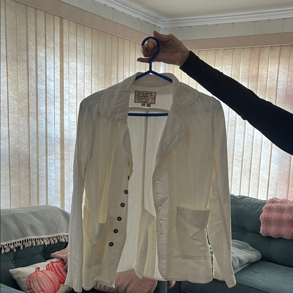 Sandrine Rose Cream Blazer XS